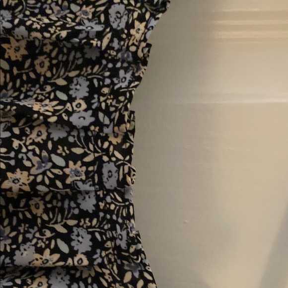 Floral Black, light Blue and White Women's Top - Picture 3 of 5